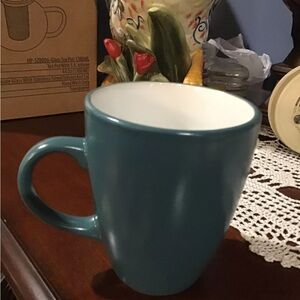New Set of 4 PLATZGRAFF Harmony Turquoise Blue / White Mugs Coffee Teacups Cups